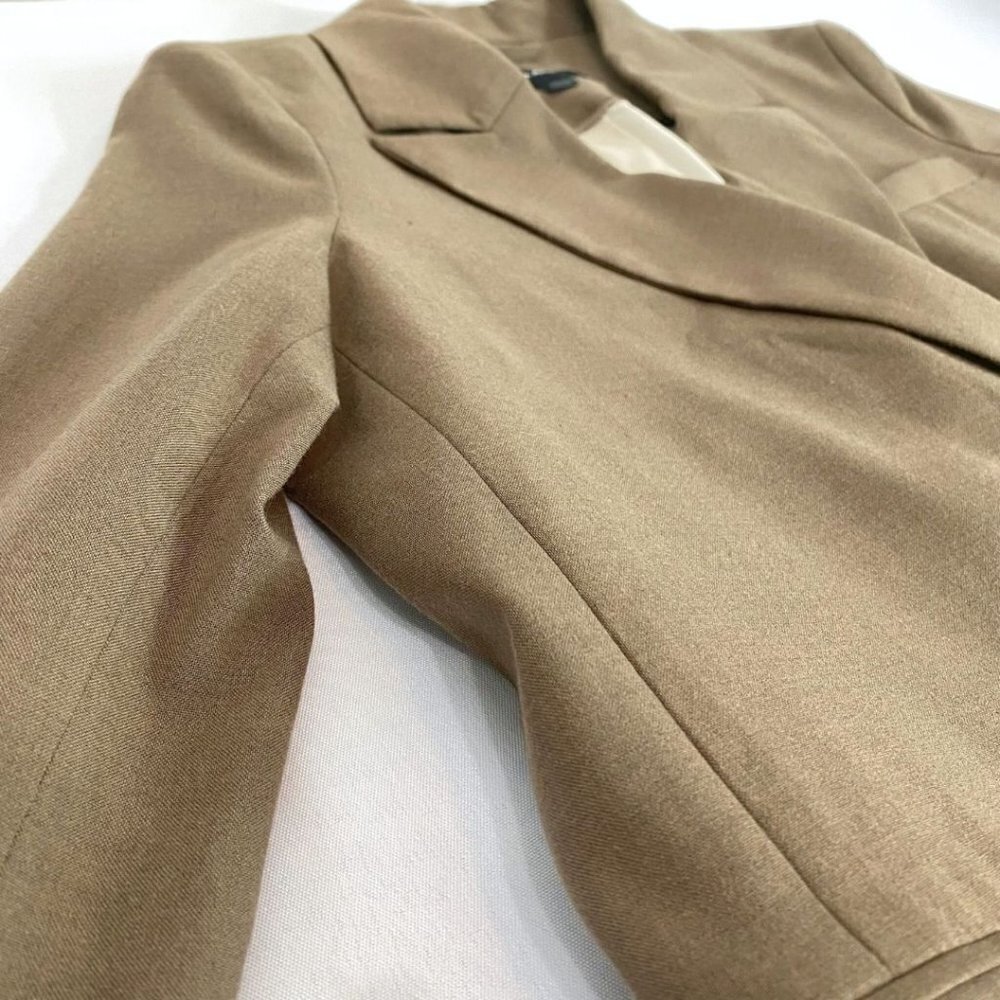 FRANK AND OAK WOOL BLEND DOUBLE BREASTED BLAZER IN BROWN CHOCOLATE CHIP - XS - Picture 9 of 13